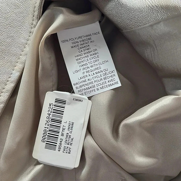 BRIAN BAILEY NWT Faux Leather Shacket Lined with Tie Belt, Size L - Picture 9 of 9